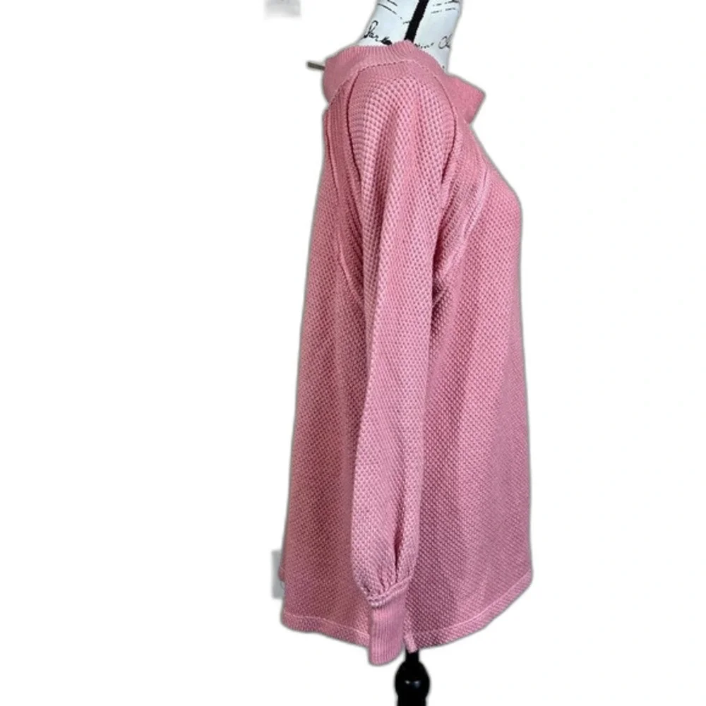 We The Free women Pink sweater waffle knit long sleeve sweater size M boho - Picture 6 of 12